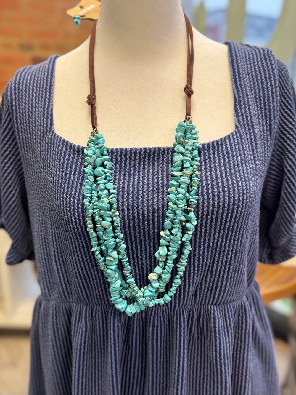 Turquoise Chip Multi-Strand Necklace by